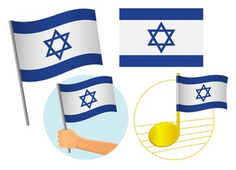 Israel flag icon set