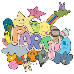 Vector illustration of Celebration party carnival festive icons set