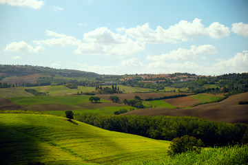 landscape in tuscany tuscan italy hill hills in autumn 