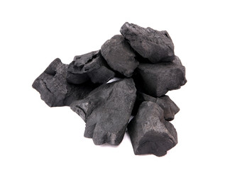 Obraz premium charcoal isolated on white background.