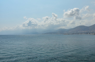 A view of the coast of the Greek island of Crete.