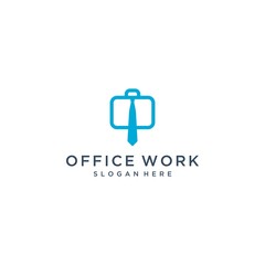 design logo of office workers or suitcases with ties