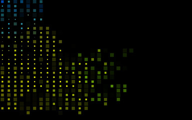 Dark Blue, Yellow vector backdrop with rectangles, squares. Glitter abstract illustration with rectangular shapes. Pattern can be used for websites.