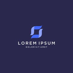 modern logo design abstract box or letter S