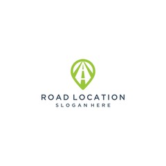 modern logo design for a guide or a pin with the road