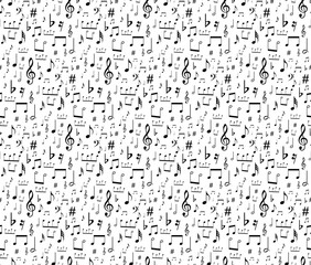 seamless musical symbols and marks seamless background with musical notes,  Seamless pattern with music notes  vector