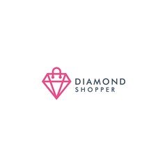 jewelry or diamond design logos with shopping bags