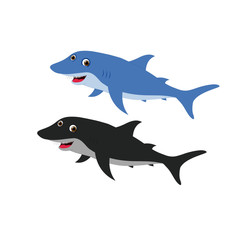 Two Sharks - Cartoon Vector Image