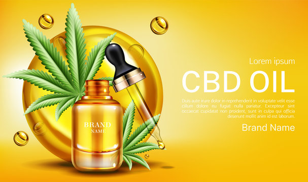 Download Cbd Oil Web Banner Mockup Glass Bottle With Hemp Cannabinoid Extract Cannabis Leaves And Droplet Legal Marijuanna Weed Thc Liquid For Medical And Cosmetics Purposes Realistic 3d Vector Illustration Stock Vector