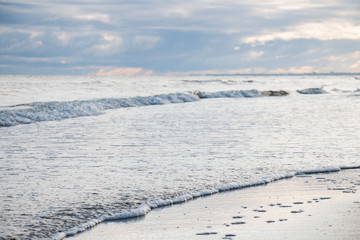 morning by the sea sandy beach sea waves