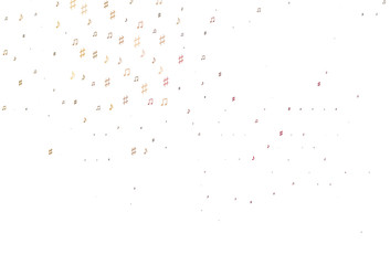 Light Pink, Yellow vector texture with musical notes.