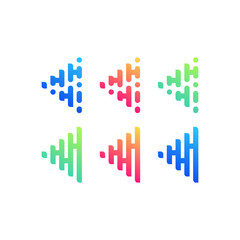 triangle set color logo design