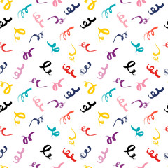 Vector Seamless pattern with curved lines. Freehand ink brush strokes. Modern color simple texture. Abstract illustration