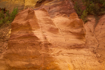 Ocher cliffs near Roussillon, Vaucluse department, Provence-Alpes-Côte d'Azur region, France, Europe