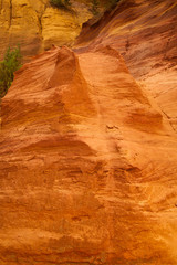 Ocher cliffs near Roussillon, Vaucluse department, Provence-Alpes-Côte d'Azur region, France, Europe
