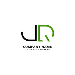 Icon Design Logo Letters JQ Minimalist, oval-shaped logo, with colors, black, green, orange