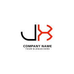 Icon Design Logo Letters JX Minimalist, oval-shaped logo, with colors, black, green, orange