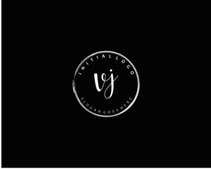 VJ Initial handwriting logo vector