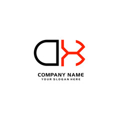 Icon Design Logo Letters OX Minimalist, oval-shaped logo, with colors, black, green, orange