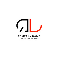 Icon Design Logo Letters QL Minimalist, oval-shaped logo, with colors, black, green, orange