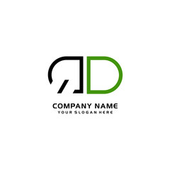 Icon Design Logo Letters QO Minimalist, oval-shaped logo, with colors, black, green, orange