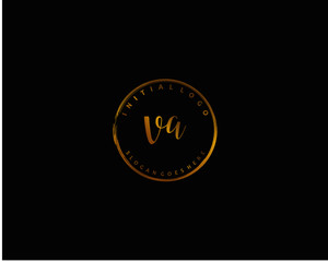 VA Initial handwriting logo vector