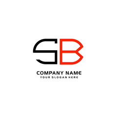 Icon Design Logo Letters SB Minimalist, oval-shaped logo, with colors, black, green, orange