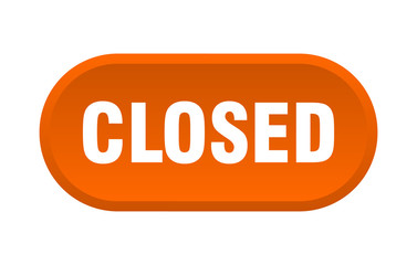 closed button. closed rounded orange sign. closed
