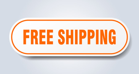 free shipping sign. free shipping rounded orange sticker. free shipping