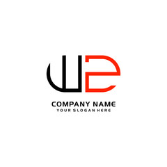 Icon Design Logo Letters WZ Minimalist, oval-shaped logo, with colors, black, green, orange