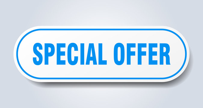 special offer sign. special offer rounded blue sticker. special offer