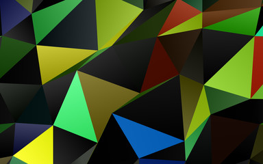 Fototapeta premium Dark Blue, Yellow vector polygon abstract background. A vague abstract illustration with gradient. New texture for your design.