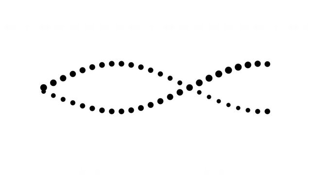 Animation dots Loading circle on black and white background in line motion,4K Video.