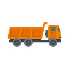 Loaded farm truck icon. Flat illustration of loaded farm truck vector icon for web design