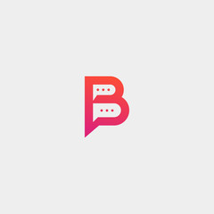 Letter B Chat Talk Logo Template Vector Design