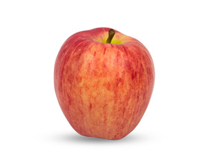 Fresh red apple fruit isolated on white background with clipping path.