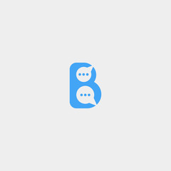 Letter B Chat Talk Logo Template Vector Design