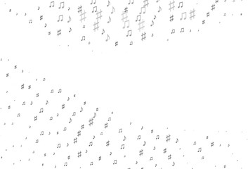 Naklejka na ściany i meble Light Silver, Gray vector pattern with music elements.