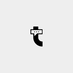 Letter T Chat Talk Logo Template Vector Design
