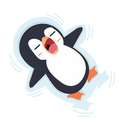 Fototapeta premium penguin sleeping on ice Vector Illustartion