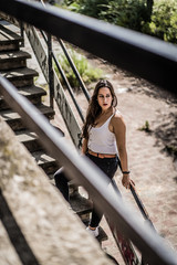 Abandoned stairs portrait