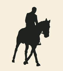 Horse and rider silhouette. Vector illustration.