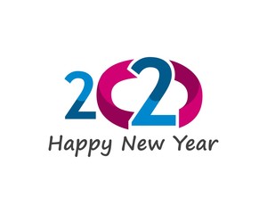 Happy new Year 2020 text, number design template icon