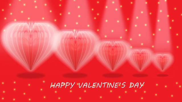 Valentine's hearts,3d rendering,Happy Valentines Day concept