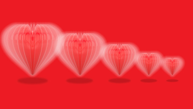 Valentine's hearts,3d rendering,Happy Valentines Day concept