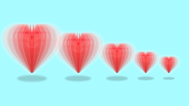 Valentine's hearts,3d rendering,Happy Valentines Day concept