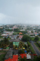 cityscape rain over the city. Cuba, Varadero, September 2019.