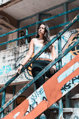 Abandoned stairs portrait