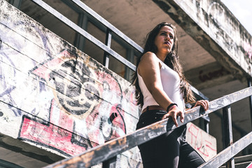 Abandoned stairs portrait