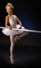 Beautiful ballet student practicing